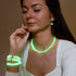 Guava | .925 Sterling Silver | Firefly Glass Huggie Earrings